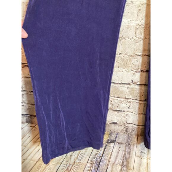 Chico's Slinky Pants Womens XXL Acetate Deep Purple Elastic Waist Ultra Stretch - Picture 3 of 15